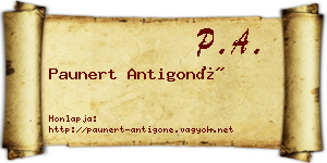 Paunert Antigoné névjegykártya